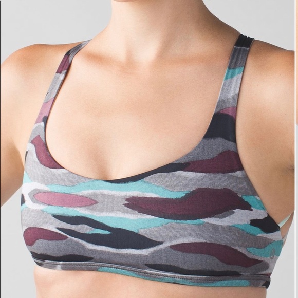 lululemon athletica Other - Lululemon Yoga Free to Be Wild Bra Mini Coast Camo Gray Blue Multi Size 4